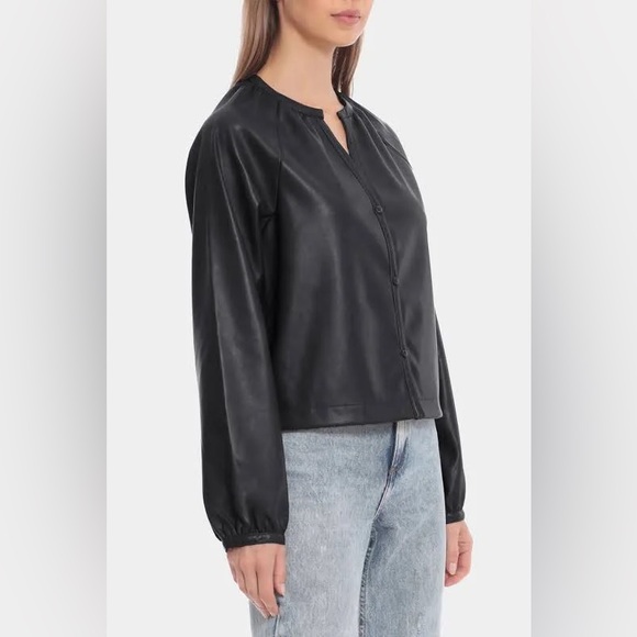 Avec Les Files Pleather Top Sz XL - Picture 2 of 8